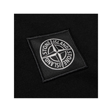 STONE ISLAND LOGO-APPLIQUED COTTON-BLEND POLO IN BLACK
