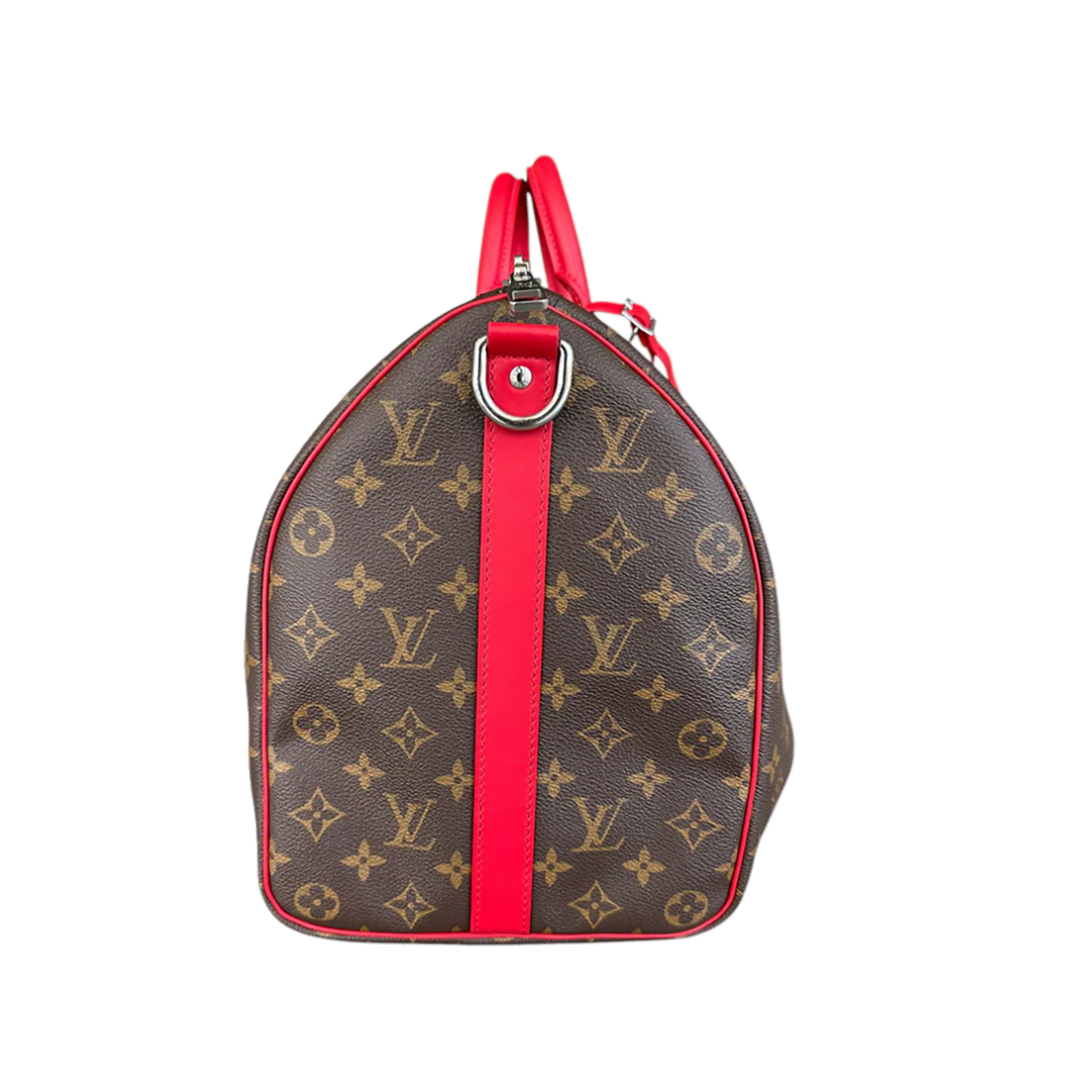 LOUIS VUITTON BROWN AND RED MONOGRAM KEEPALL 45