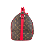 LOUIS VUITTON BROWN AND RED MONOGRAM KEEPALL 45
