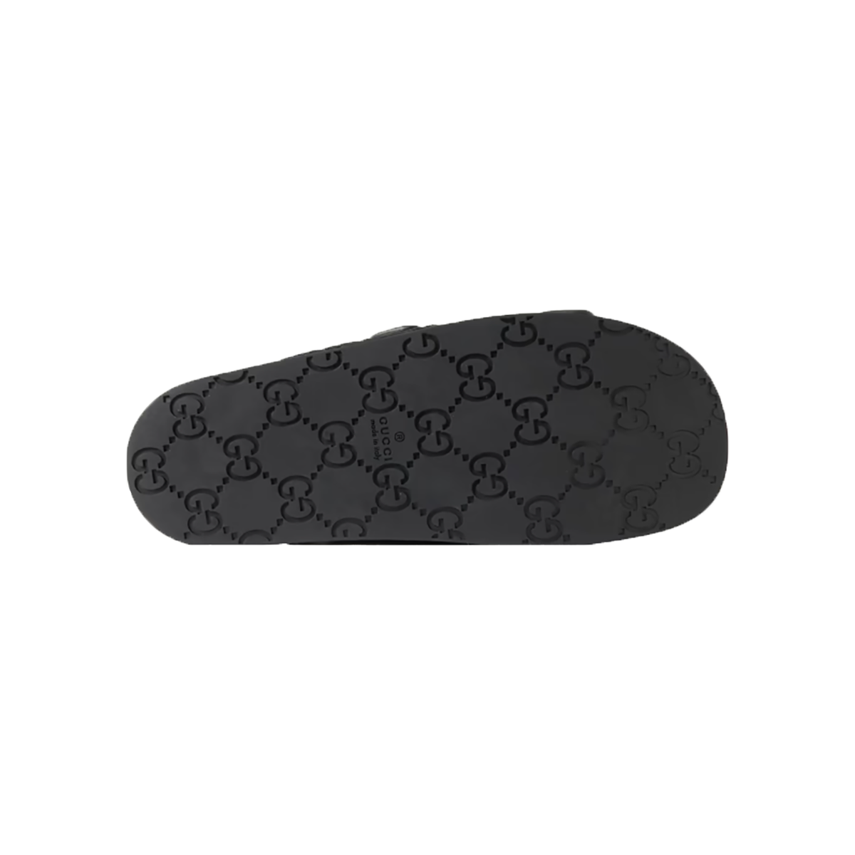GUCCI RHEIN LOGO DE-BOSSED SLIDERS IN BLACK