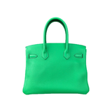 HERMES BAMBOO TOGO BIRKIN 30 BAG IN GREEN