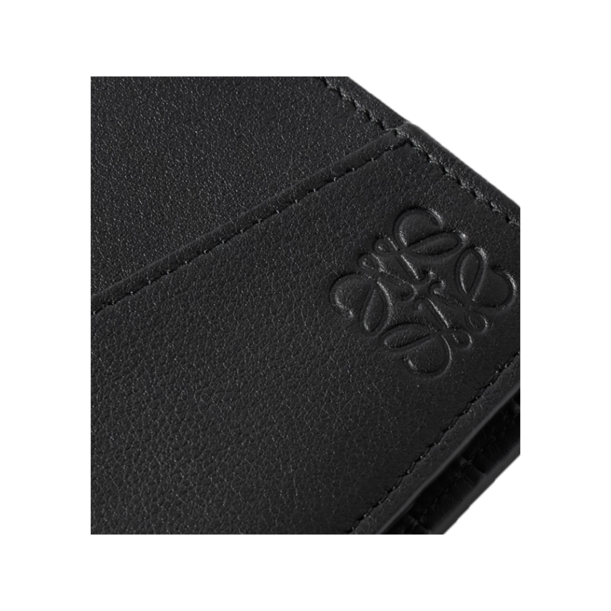 LOEWE PUZZLE LOGO-EMBOSSED LEATHER WALLET IN BLACK