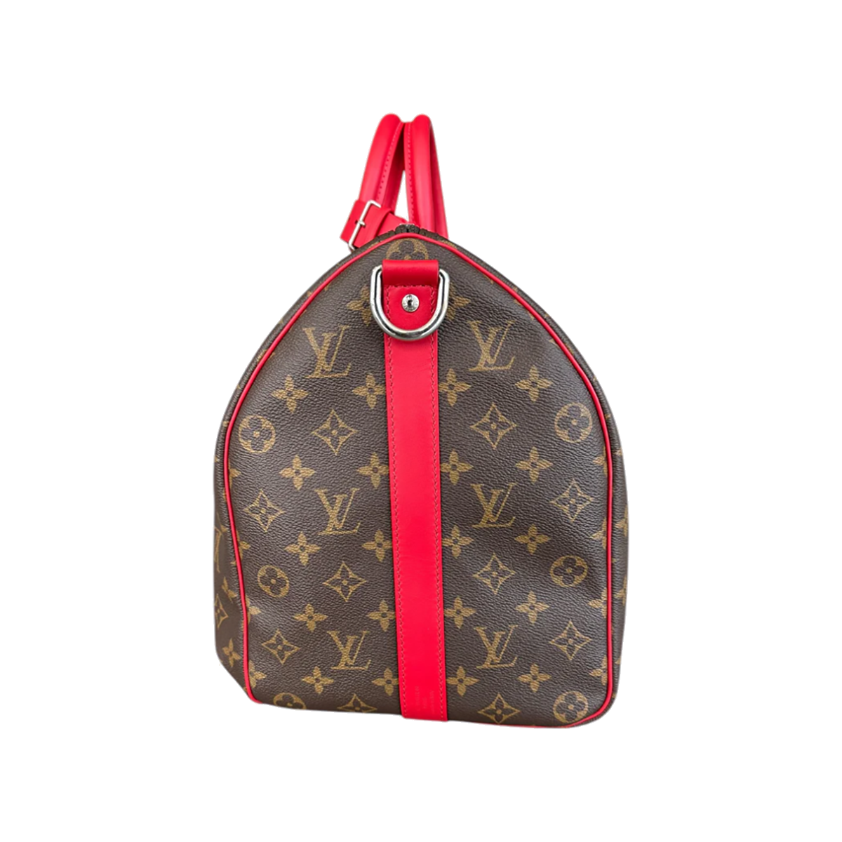 LOUIS VUITTON BROWN AND RED MONOGRAM KEEPALL 45