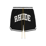 RHUDE LOGO-APPLOQUED MESH DRAWSTRING SHORTS
