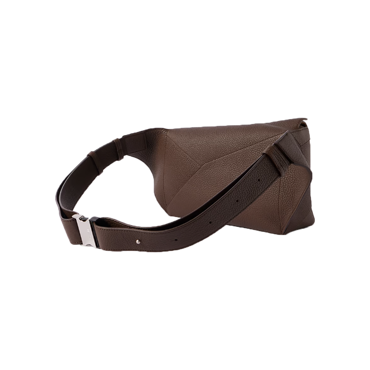 LOEWE PUZZLE EDGE SMALL LEATHER BUM BAG IN BROWN