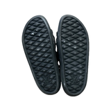 PRELOVED LOUIS VUITTON EMBOSSED MONOGRAM SLIDERS IN BLACK