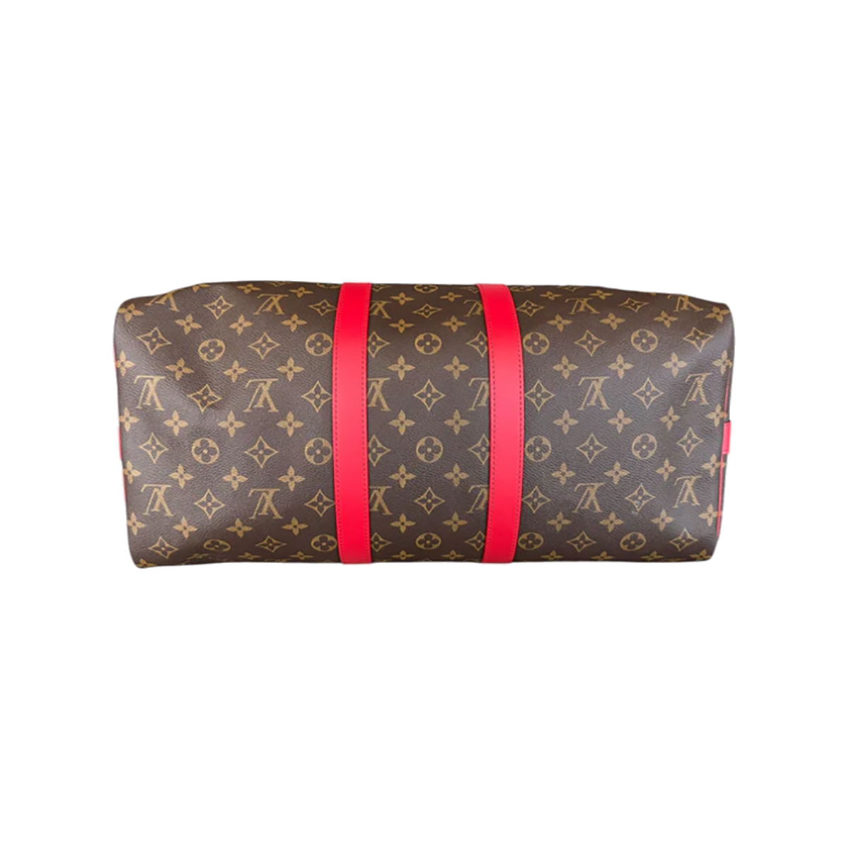 LOUIS VUITTON BROWN AND RED MONOGRAM KEEPALL 45