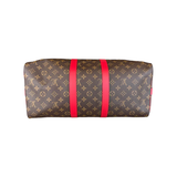 LOUIS VUITTON BROWN AND RED MONOGRAM KEEPALL 45