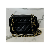 CHANEL QUILTED CHAIN SHOULDER BAG IN BLACK