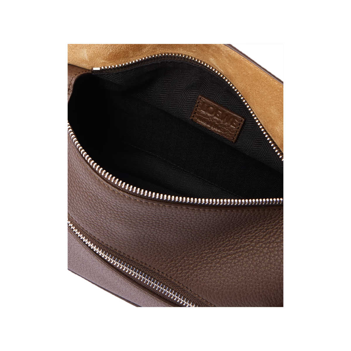LOEWE PUZZLE EDGE SMALL LEATHER BUM BAG IN BROWN