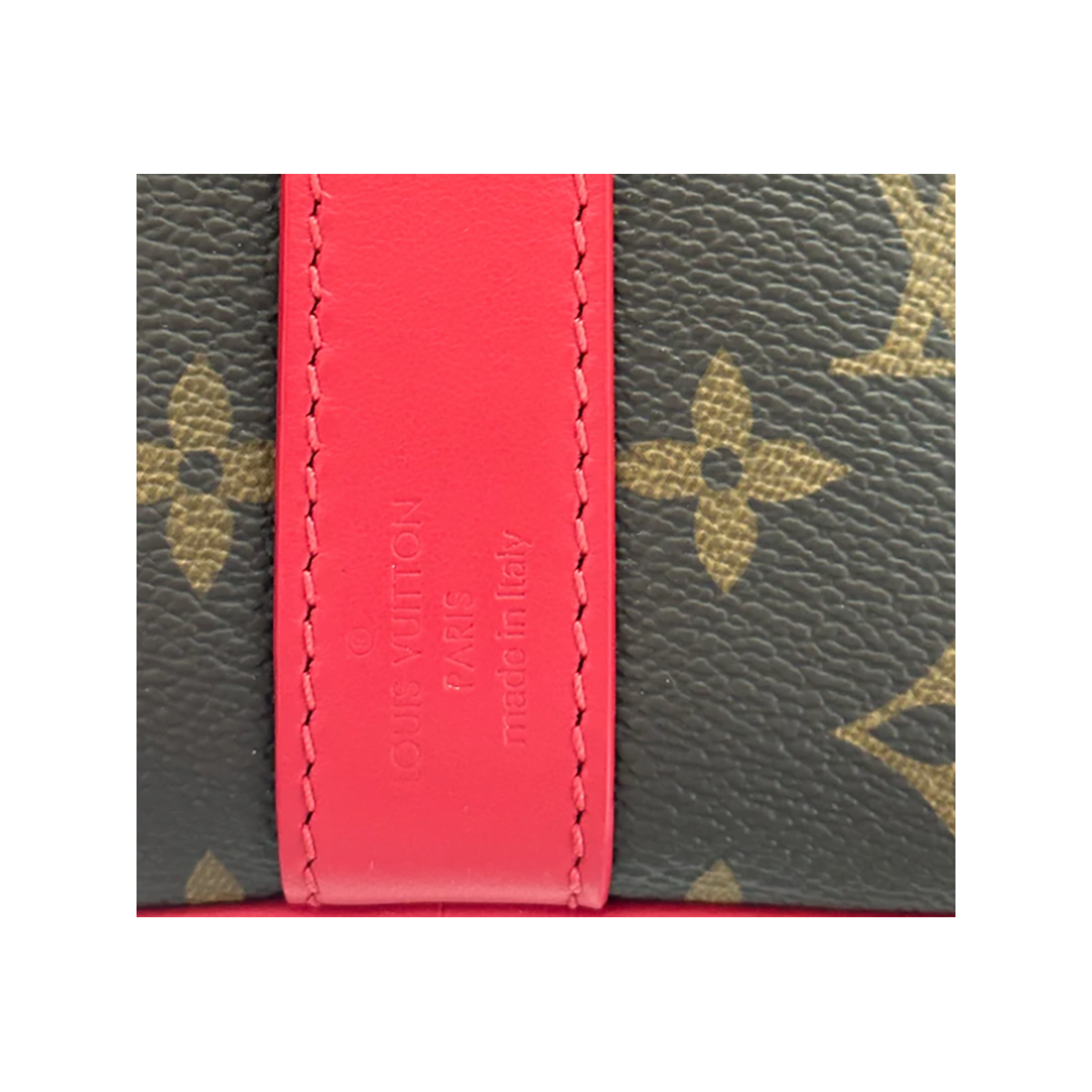 LOUIS VUITTON BROWN AND RED MONOGRAM KEEPALL 45