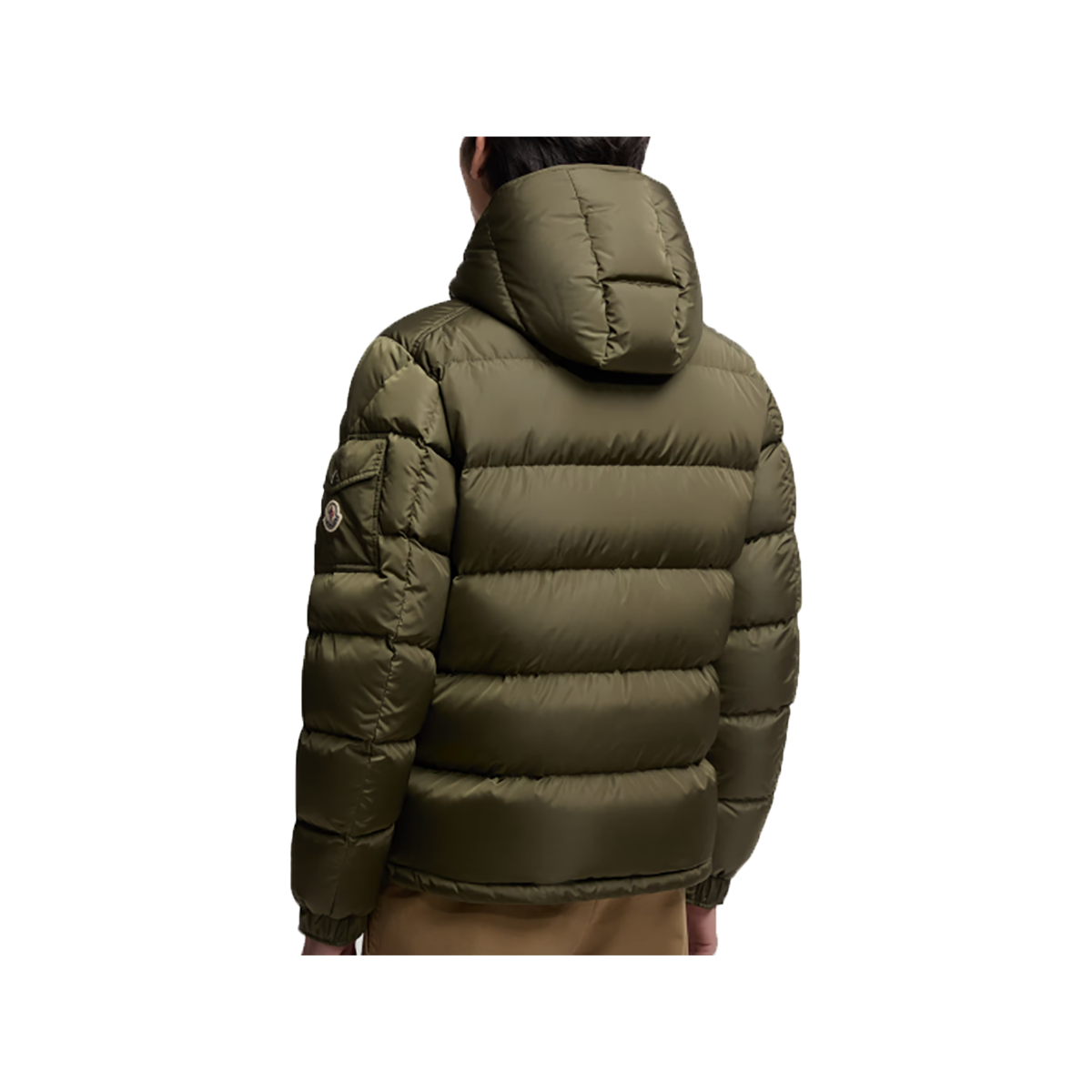 MONCLER MAYA PADDED NYLON-DOWN JACKET IN KHAKI
