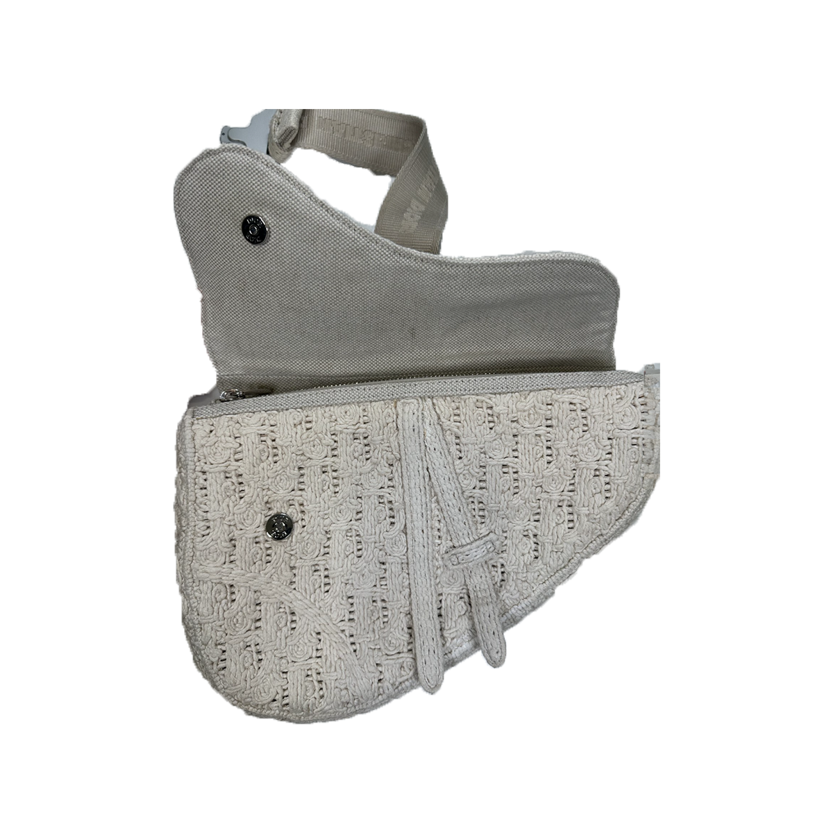 DIOR CROCHET SADDLE BAG IN BEIGE