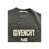 PRELOVED GIVENCHY DISTRESSED LOGO SWEATER IN BLACK