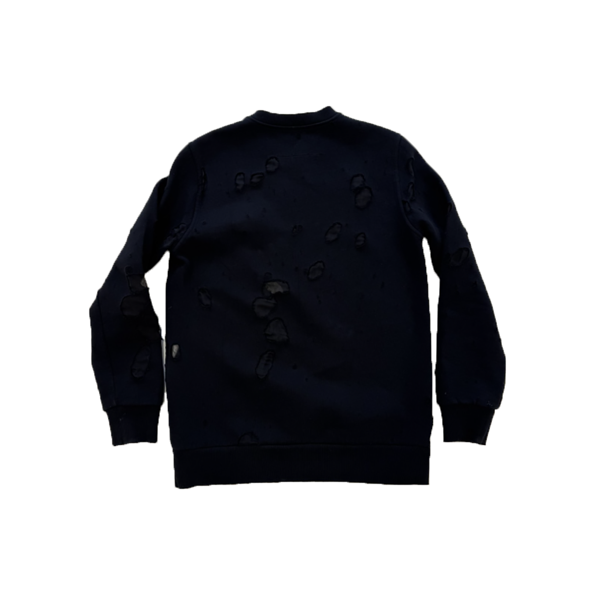PRELOVED GIVENCHY DISTRESSED LOGO SWEATER IN BLACK