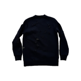 PRELOVED GIVENCHY DISTRESSED LOGO SWEATER IN BLACK
