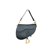 DIOR LEATHER SADDLE BAG IN BLACK/GOLD