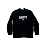 PRELOVED GIVENCHY DISTRESSED LOGO SWEATER IN BLACK