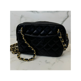 CHANEL QUILTED CHAIN SHOULDER BAG IN BLACK