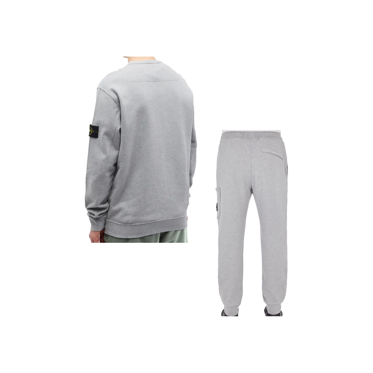 STONE ISLAND LOGO PATCH SWEATER TRACKSUIT IN GREY