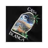 CASABLANCA LA NIGHT LOGO PRINT T-SHIRT IN BLACK