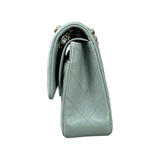 CHANEL QUILTED LEATHER CAVIAR MEDIUM FLAP BAG IN GREEN