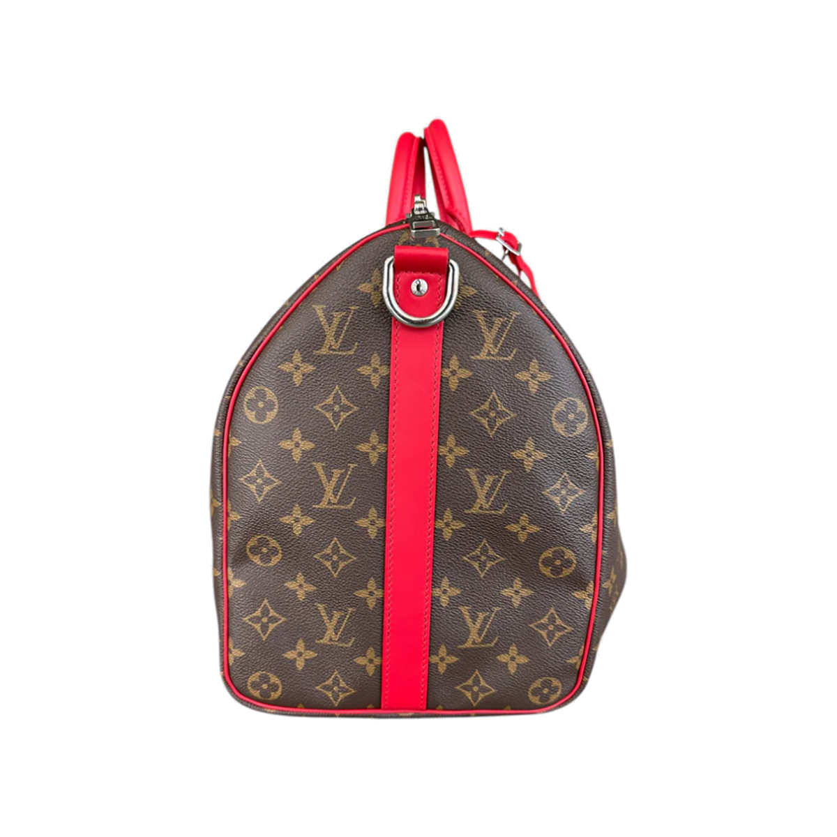 LOUIS VUITTON MONOGRAM KEEPALL 45 IN BROWN AND RED