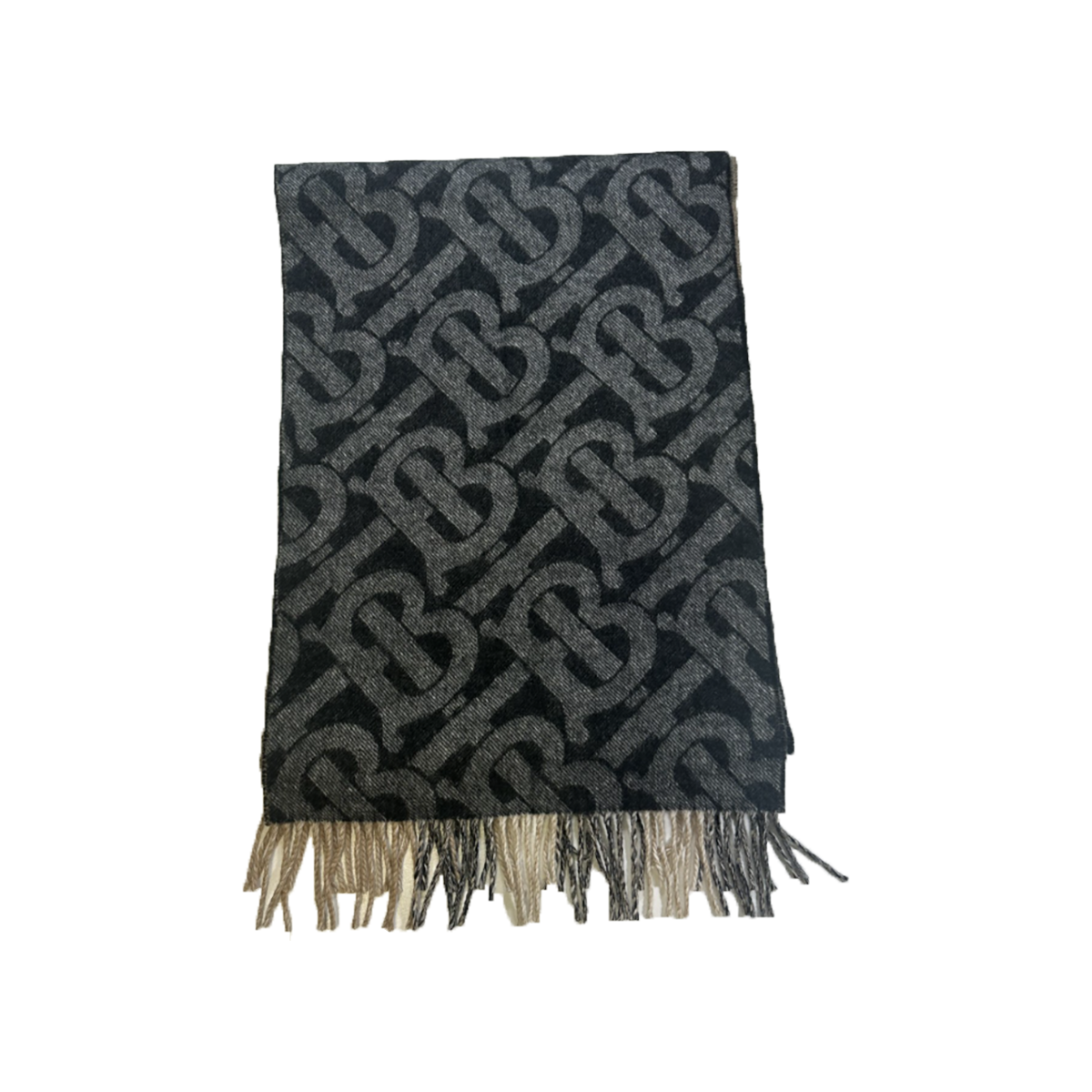 PRELOVED BURBERRY REVERSIBLE SCARF IN BEIGE/GRAY