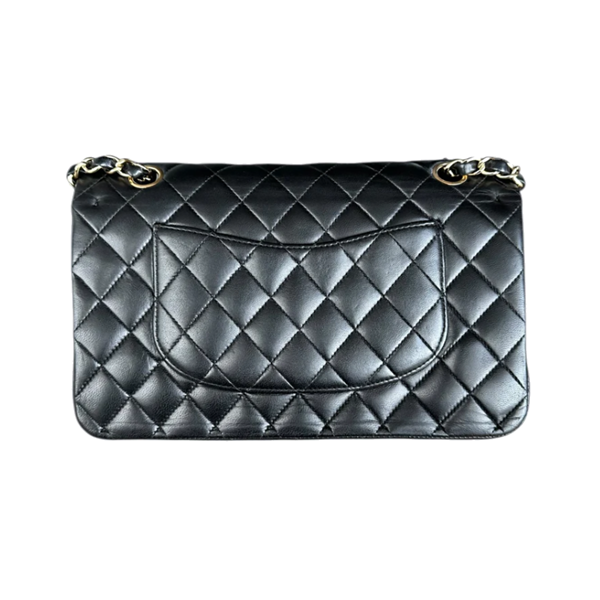 PRELOVED CHANEL BLACK LAMBSKIN QUILTED MEDIUM FLAP BAG