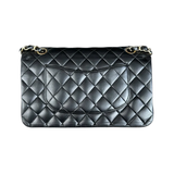PRELOVED CHANEL BLACK LAMBSKIN QUILTED MEDIUM FLAP BAG