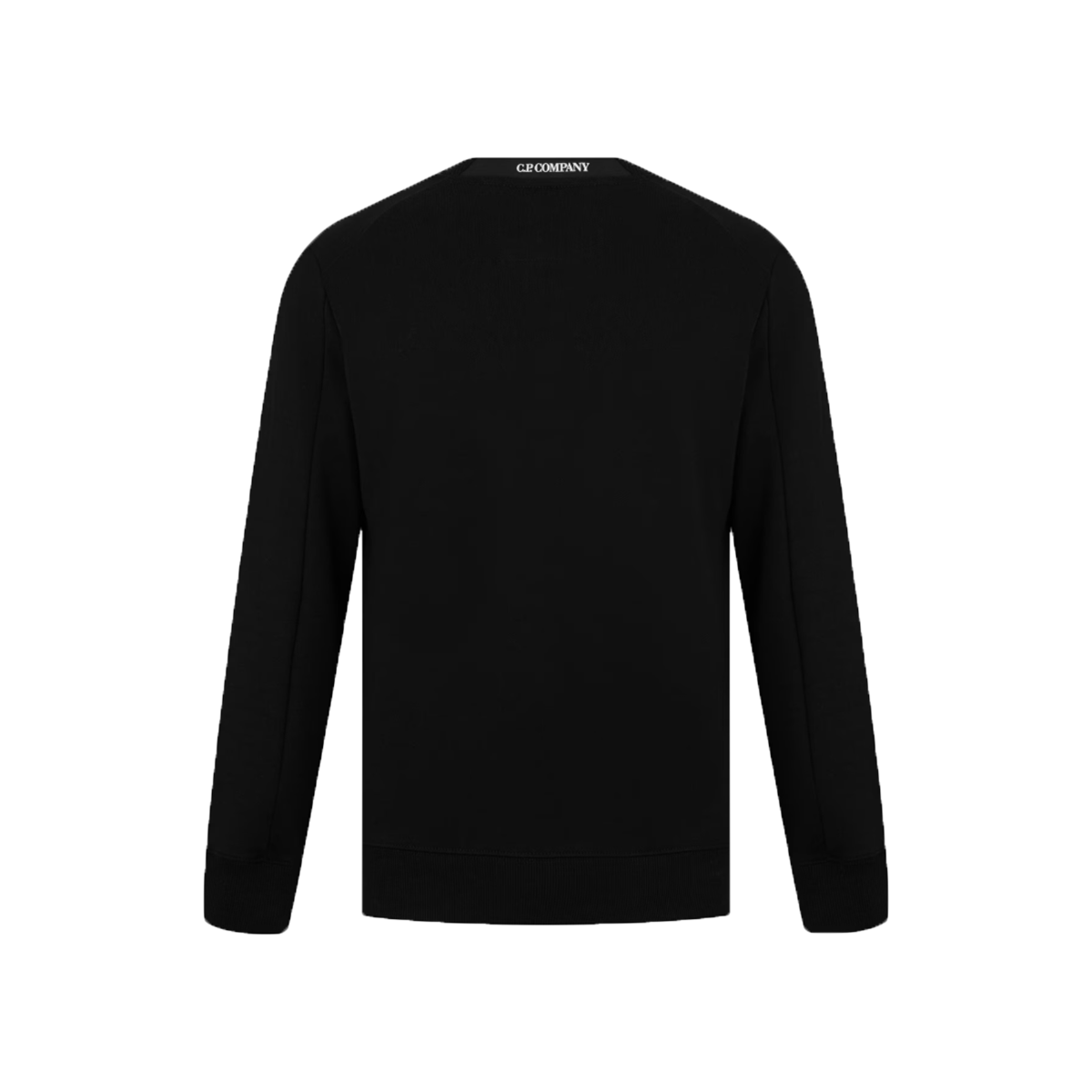 CP COMPANY LENS CREW-NECK SWEATER IN BLACK