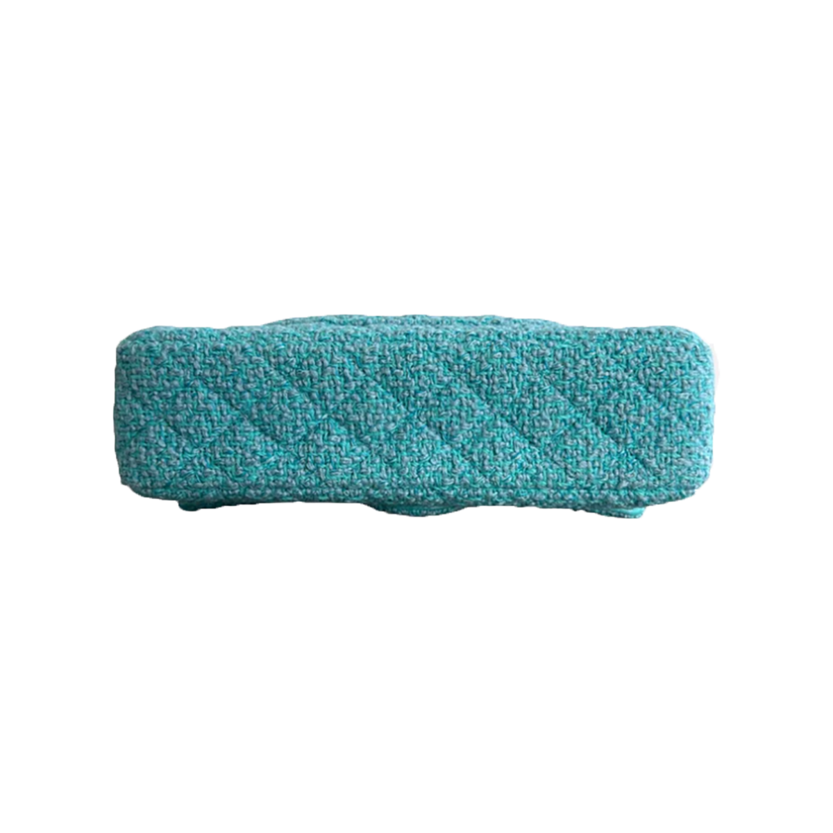 CHANEL TWEED QUILTED MEDIUM FLAP BAG IN TURQUOISE