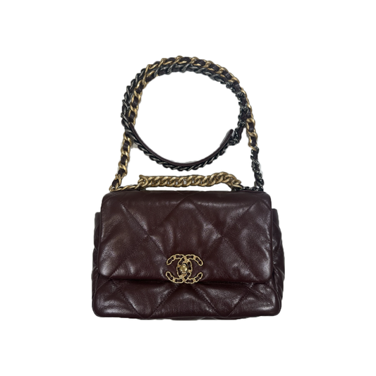 PRELOVED CHANEL BROWN QUILTED LEATHER FLAP MEDIUM BAG