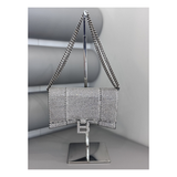 PRELOVED BALENCIAGA HOURGLASS CRYSTAL WALLET ON CHAIN